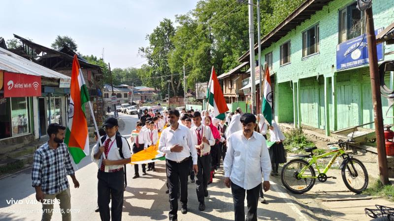Subject:-Tiranga Rally at Hajipir Army Goodwill School Trehgam

Date:- 11-Aug-2025

Today, on 11th August 2025, a grand Tiranga Rally was organized by Hajipir Army Goodwill School Trehgam. The rally commenced from the school premises and proceeded towards the Water Point, continuing on to Army Camp Trehgam.
Students from both boys and girls enthusiastically participated, accompanied by two female teachers and four male staff members. The rally was proudly led by our respected Principal, alongside our Honourable OIC Sir and the Respected Zonal Education Officer, Trehgam.
The event reflected the spirit of patriotism, unity, and pride in our national flag, inspiring all participants and onlookers alike.
